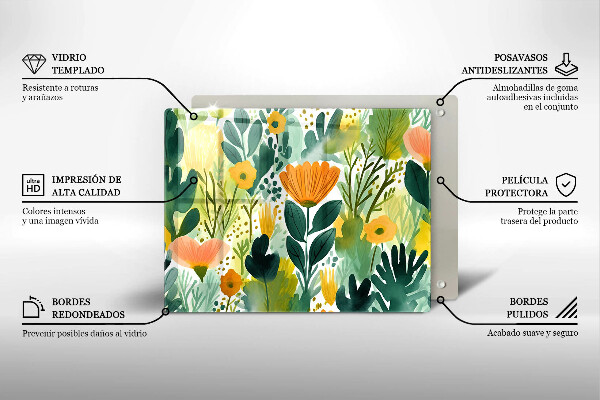 Osłona płyty indukcyjnej Malowane kwiaty