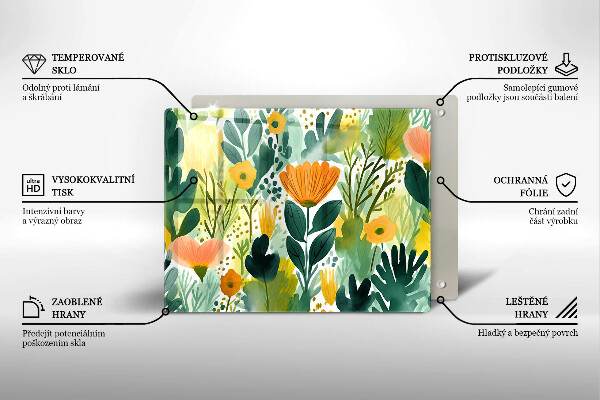 Osłona płyty indukcyjnej Malowane kwiaty