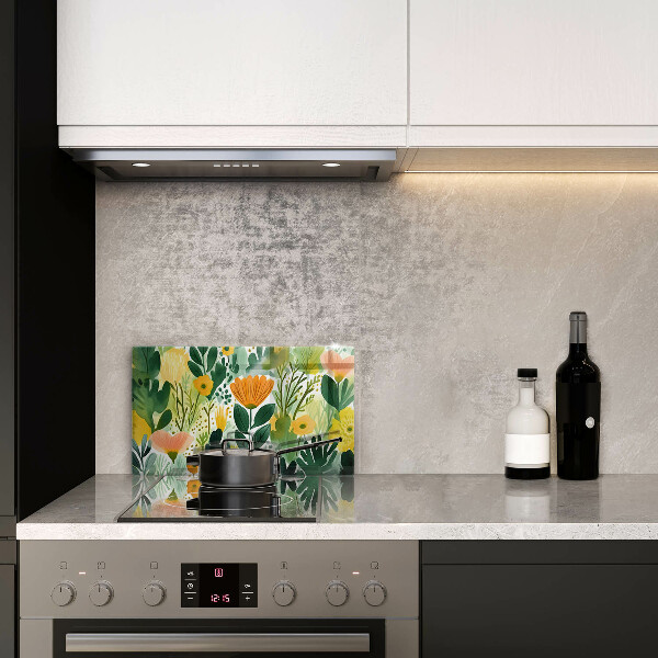 Osłona płyty indukcyjnej Malowane kwiaty