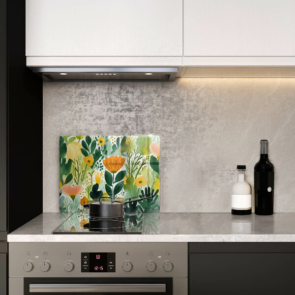 Osłona płyty indukcyjnej Malowane kwiaty