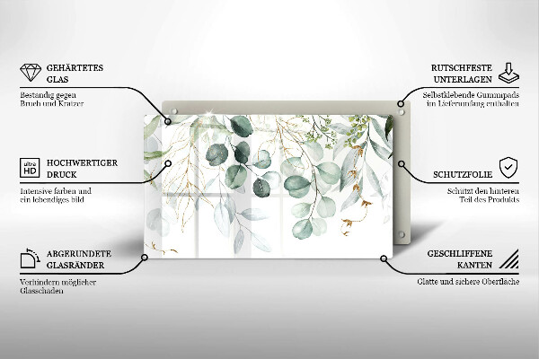 Osłona płyty indukcyjnej Malowane rośliny