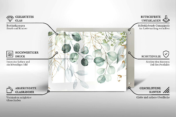 Osłona płyty indukcyjnej Malowane rośliny