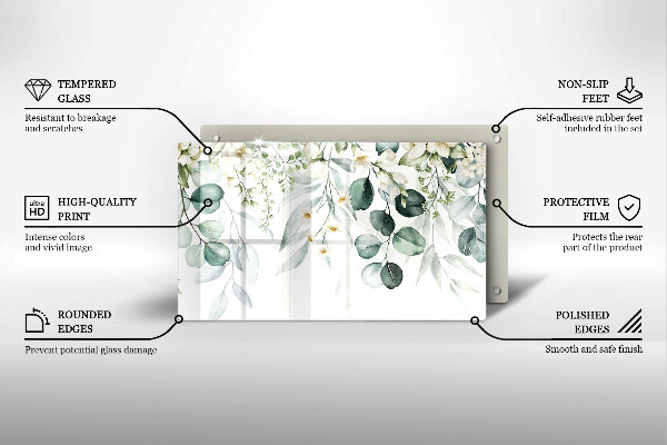 Osłona płyty indukcyjnej Akwarelowe rośliny