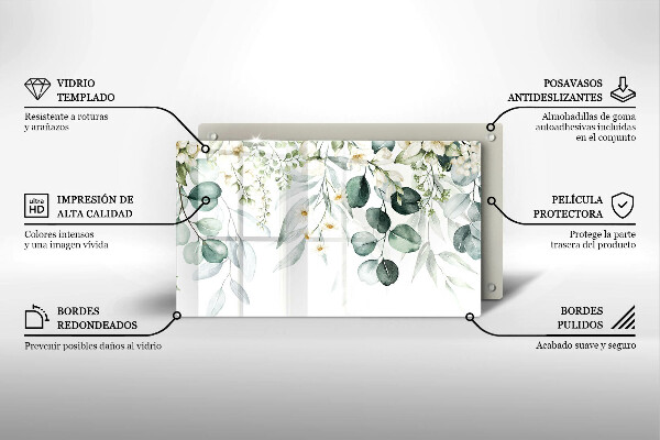 Osłona płyty indukcyjnej Akwarelowe rośliny