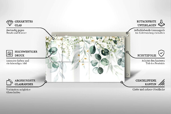 Osłona płyty indukcyjnej Akwarelowe rośliny