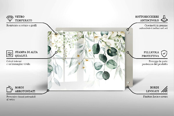 Osłona płyty indukcyjnej Akwarelowe rośliny