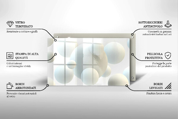 Osłona płyty indukcyjnej Nowoczesne kule 3D