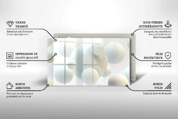 Osłona płyty indukcyjnej Nowoczesne kule 3D