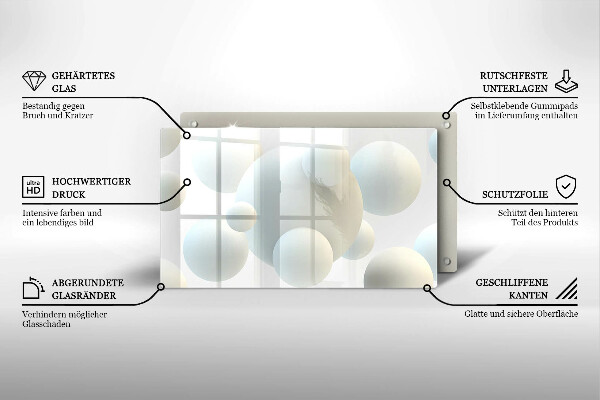 Osłona płyty indukcyjnej Nowoczesne kule 3D