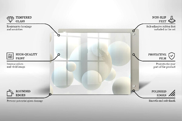Osłona płyty indukcyjnej Nowoczesne kule 3D