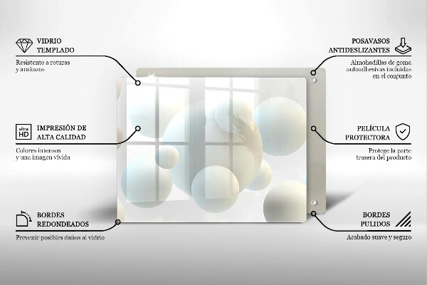 Osłona płyty indukcyjnej Nowoczesne kule 3D