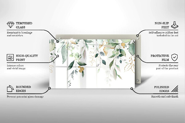 Osłona płyty indukcyjnej Akwarelowe liście