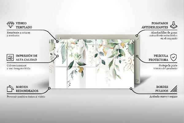 Osłona płyty indukcyjnej Akwarelowe liście