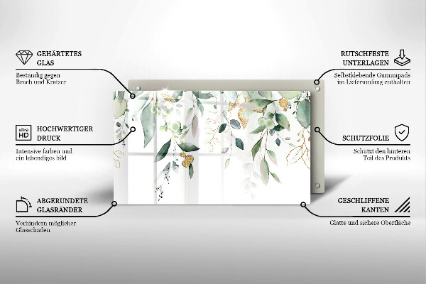 Osłona płyty indukcyjnej Akwarelowe liście