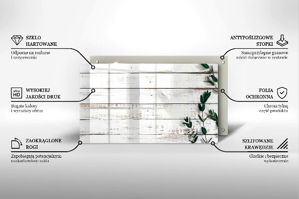 Osłona ściany przy kuchence gazowej Stare deski i liście