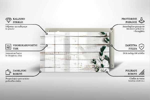 Osłona ściany przy kuchence gazowej Stare deski i liście
