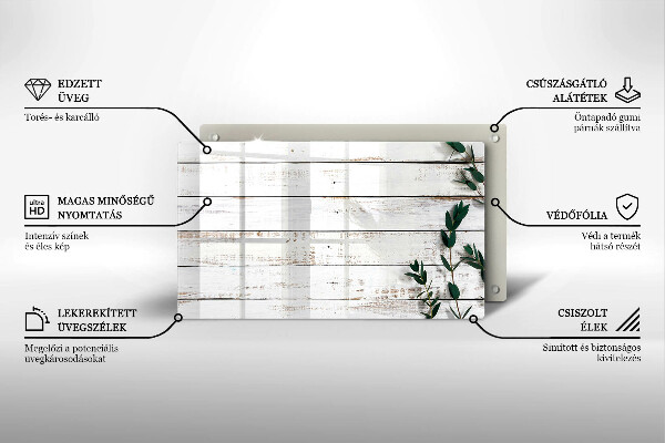 Osłona ściany przy kuchence gazowej Stare deski i liście