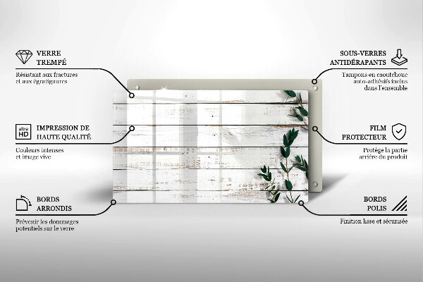 Osłona ściany przy kuchence gazowej Stare deski i liście