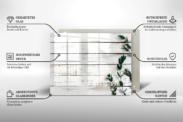Osłona ściany przy kuchence gazowej Stare deski i liście