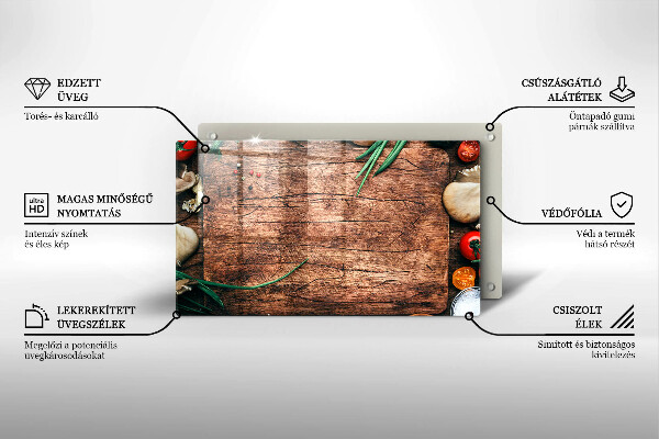 Osłona ściany przy kuchence gazowej Drewniana deska kuchenna
