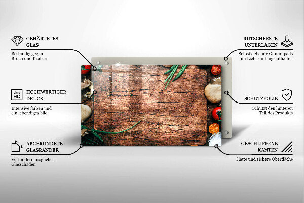 Osłona ściany przy kuchence gazowej Drewniana deska kuchenna