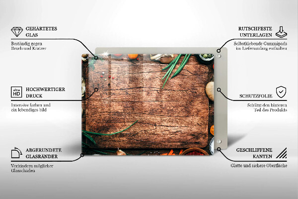 Osłona ściany przy kuchence gazowej Drewniana deska kuchenna