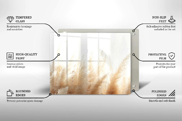 Osłona ściany przy kuchence gazowej Trawa pampasowa
