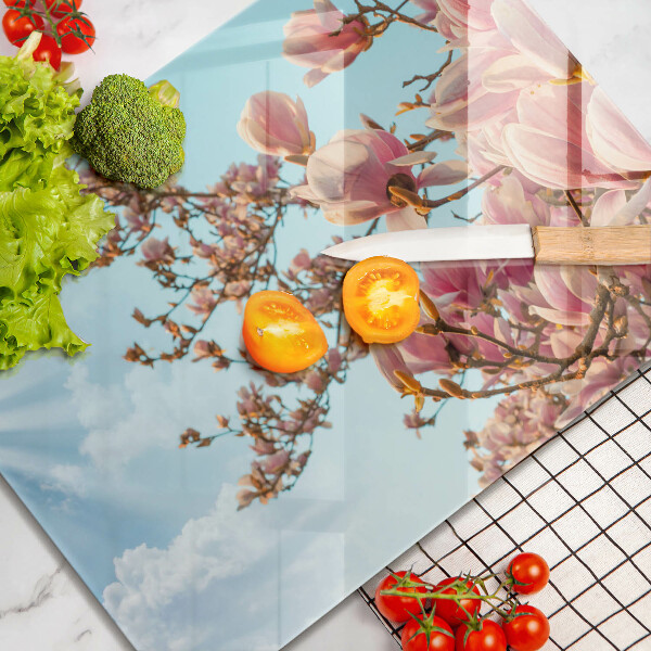 Szkło na płytę indukcyjną Drzewo różowe kwiaty