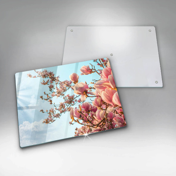 Szkło na płytę indukcyjną Drzewo różowe kwiaty