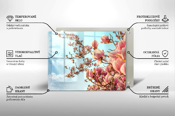 Szkło na płytę indukcyjną Drzewo różowe kwiaty