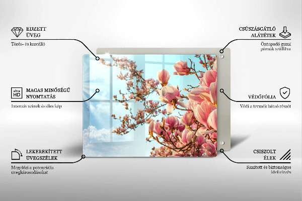 Szkło na płytę indukcyjną Drzewo różowe kwiaty