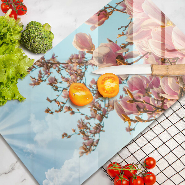 Szkło na płytę indukcyjną Drzewo różowe kwiaty