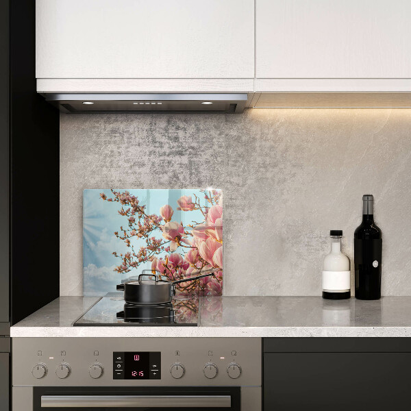 Szkło na płytę indukcyjną Drzewo różowe kwiaty