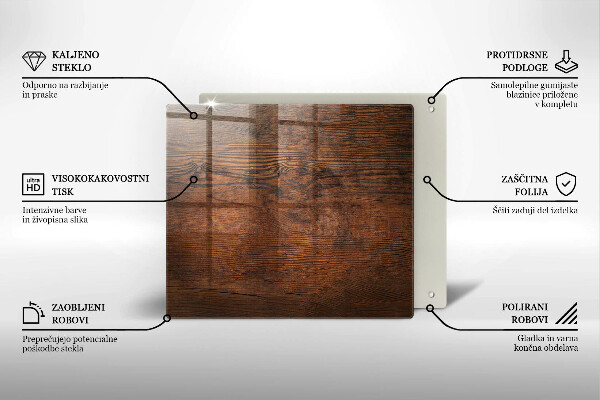 Płyta ochronna na kuchenkę Ciemne drewno deska