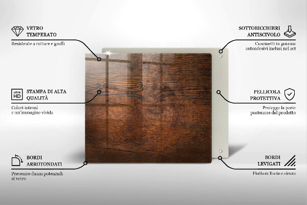 Płyta ochronna na kuchenkę Ciemne drewno deska