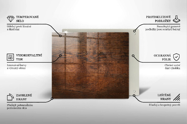 Płyta ochronna na kuchenkę Ciemne drewno deska