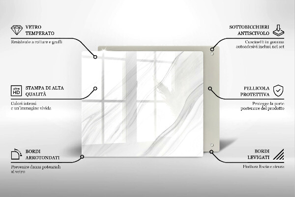 Płyta ochronna na kuchenkę Delikatny marmur