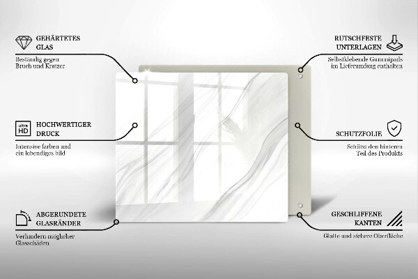 Płyta ochronna na kuchenkę Delikatny marmur