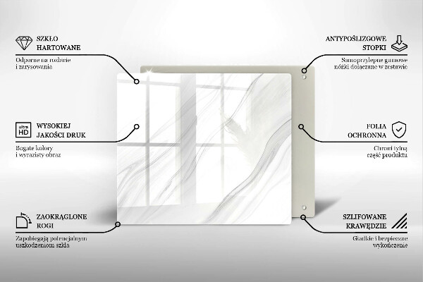 Płyta ochronna na kuchenkę Delikatny marmur