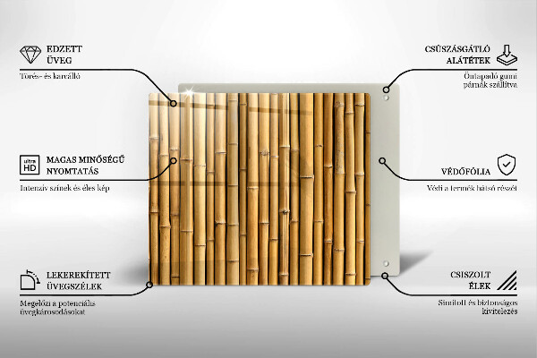 Osłona ściany przy kuchence gazowej Natura boho bambus