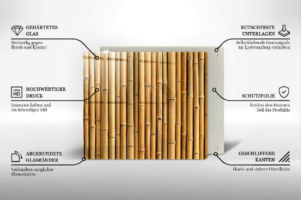 Osłona ściany przy kuchence gazowej Natura boho bambus