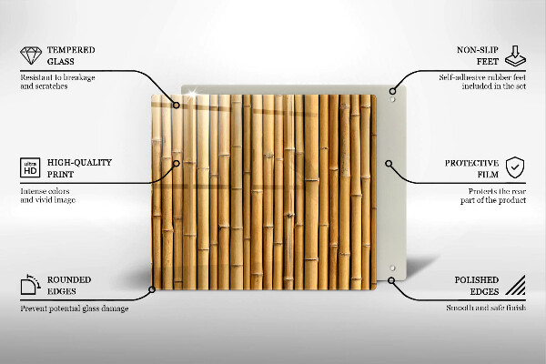 Osłona ściany przy kuchence gazowej Natura boho bambus