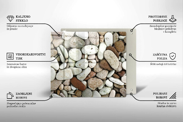 Osłona ściany przy kuchence gazowej Tło małe kamienie