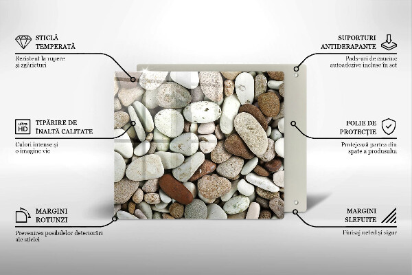 Osłona ściany przy kuchence gazowej Tło małe kamienie