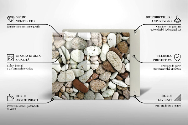 Osłona ściany przy kuchence gazowej Tło małe kamienie