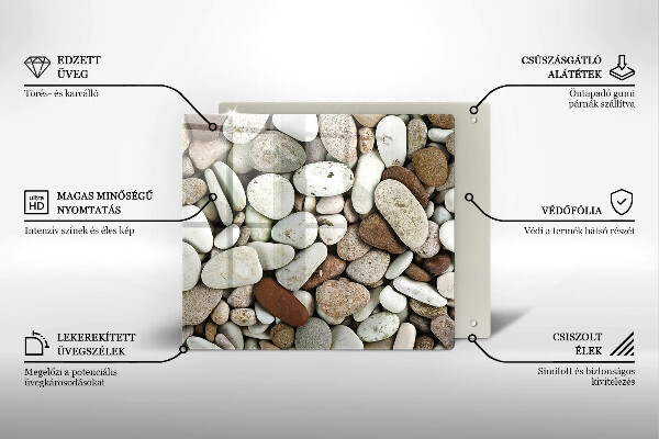 Osłona ściany przy kuchence gazowej Tło małe kamienie