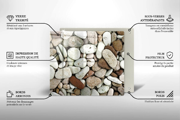 Osłona ściany przy kuchence gazowej Tło małe kamienie