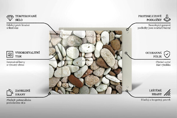 Osłona ściany przy kuchence gazowej Tło małe kamienie