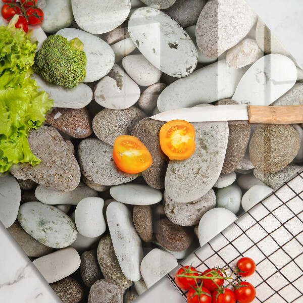 Osłona ściany przy kuchence gazowej Tło małe kamienie