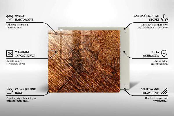Osłona ściany przy kuchence gazowej Struktura drewno